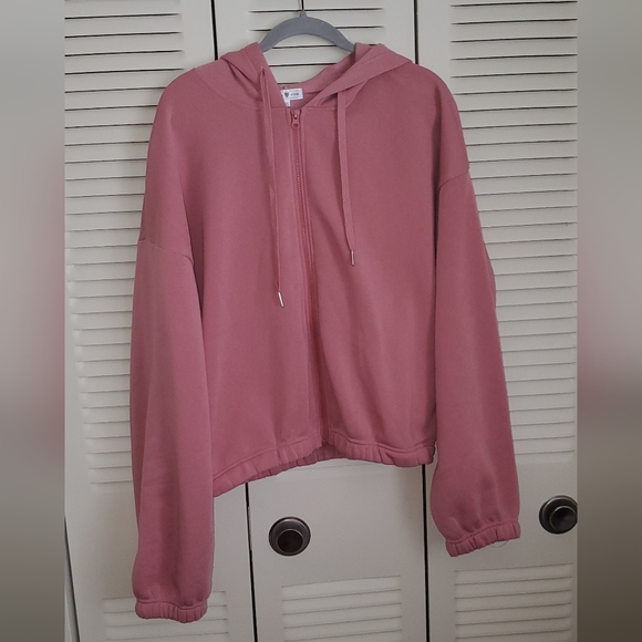 Cropped Pink Hoodie Size 2X - Picture 1 of 3